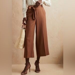 Banana republic brown Rowan wide leg crop pants size 8/medium